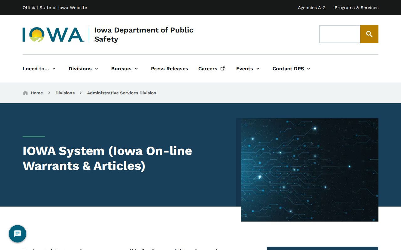 Osceola County outstanding warrants IOWA System access description
